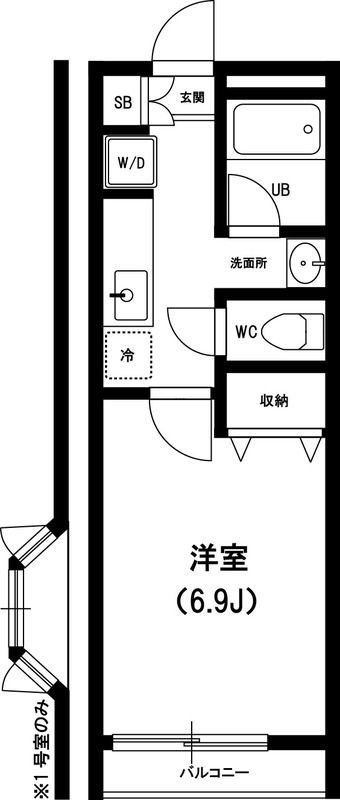 越谷市大字南荻島のアパートの間取り