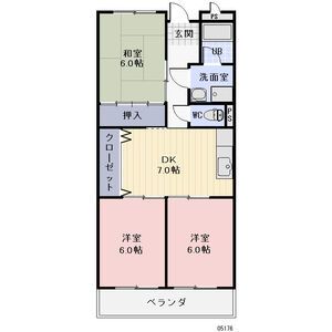 員弁郡東員町大字山田のマンションの間取り