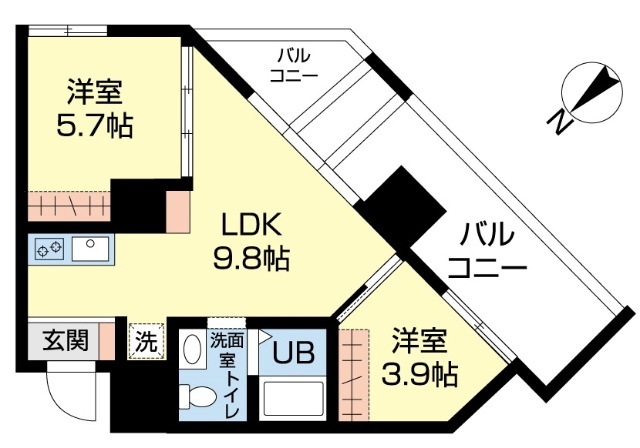 仮）尾上町新築マンションの間取り