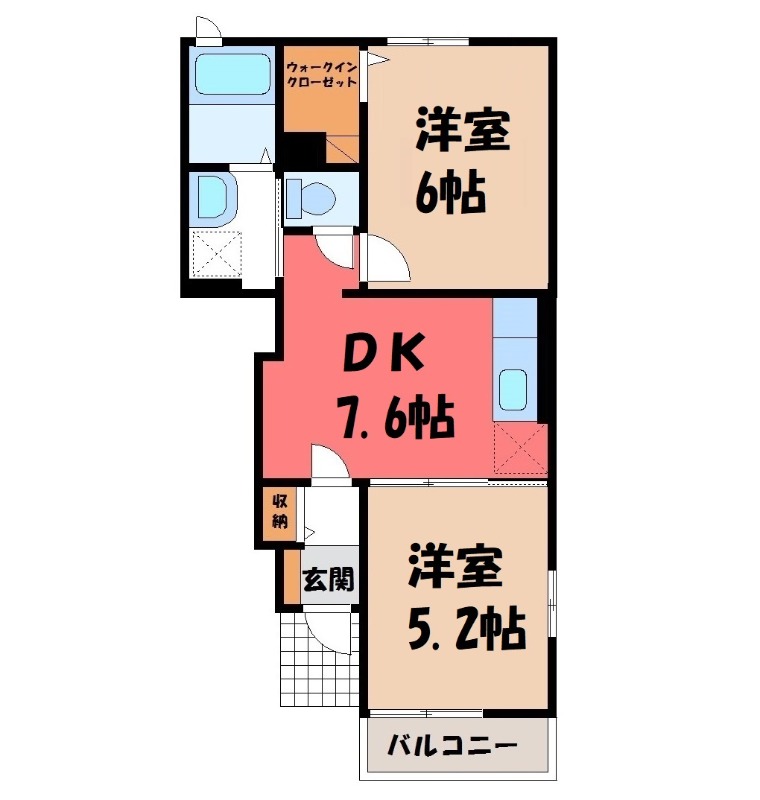 太田市山之神町のアパートの間取り