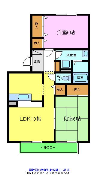 フレンドコーポＢ棟の間取り