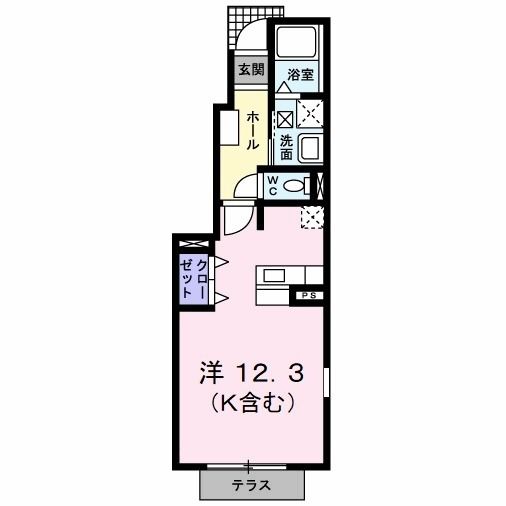 北九州市小倉南区沼緑町のアパートの間取り