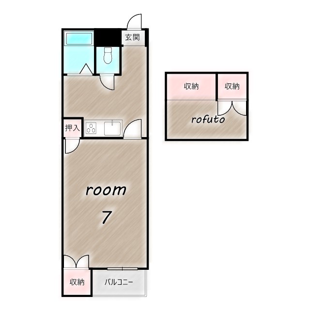 高崎市下中居町のアパートの間取り