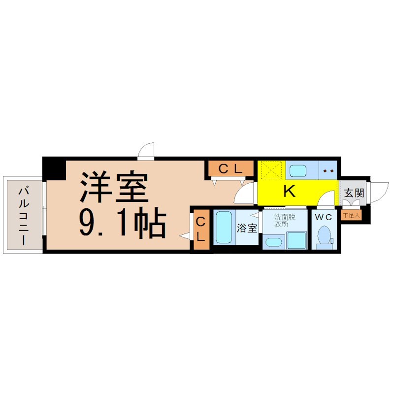 【名古屋市西区枇杷島のマンションの間取り】