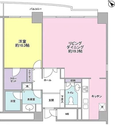 千代田区四番町のマンションの間取り