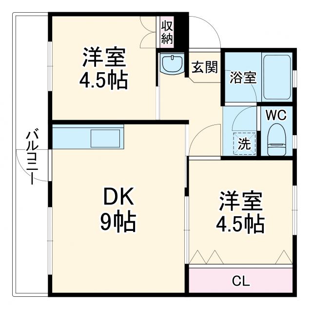 清須市西須ケ口のマンションの間取り