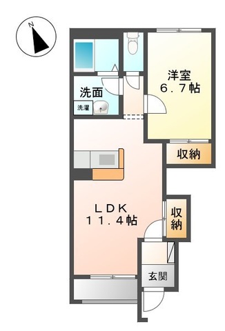 新見市高尾のアパートの間取り