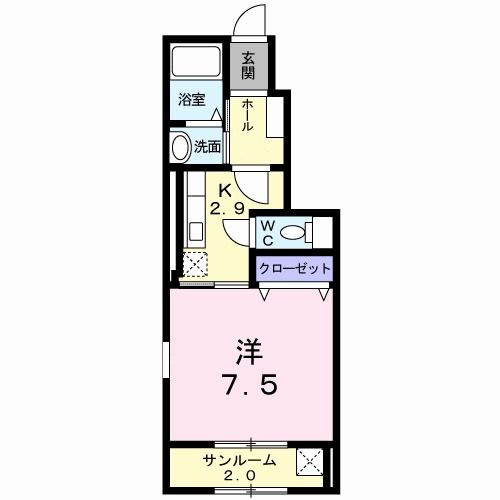 新潟市中央区上所中のアパートの間取り