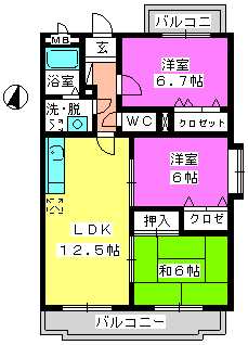 ルミエール東大利の間取り