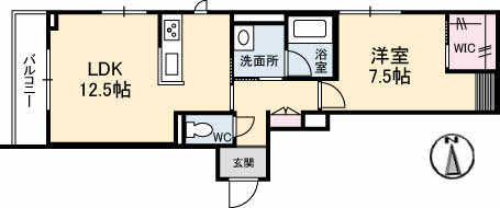 岡山市北区西市のマンションの間取り