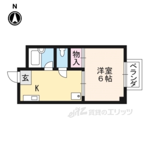 京都市右京区龍安寺塔ノ下町のマンションの間取り