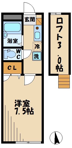 日野市大字新井のアパートの間取り