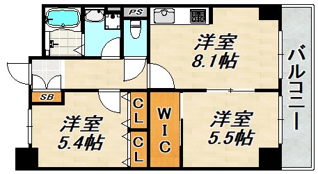 ボシュケ鷹取の間取り