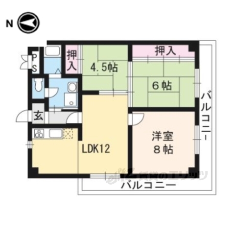 シャトー西京極の間取り