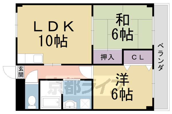 長岡京市今里のマンションの間取り