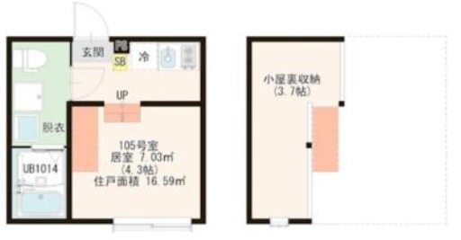 江戸川区北小岩のアパートの間取り