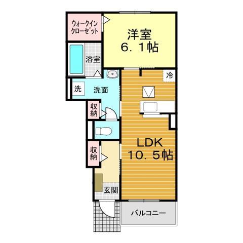 下関市彦島西山町のアパートの間取り