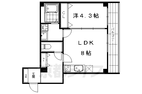 京都市下京区俵屋町のマンションの間取り