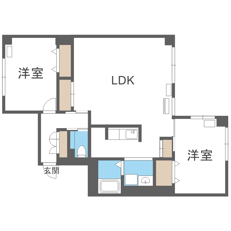 パレロワイヤル琴似の間取り