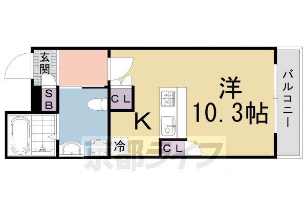 京都市東山区下馬町のマンションの間取り