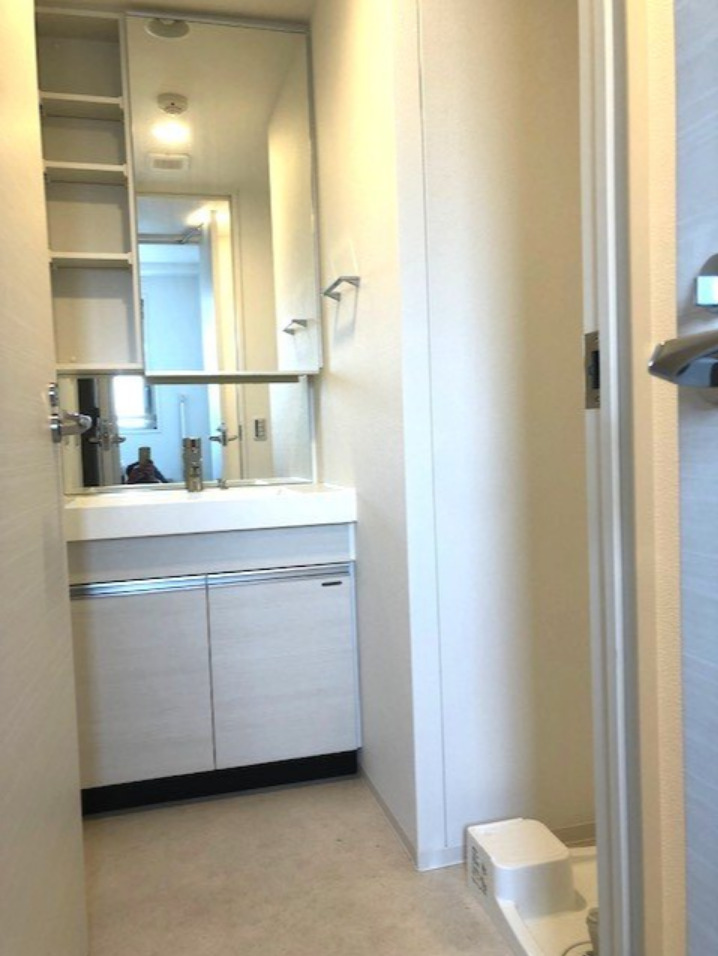 洗面設備　ハンドシャワー付き独立洗面台