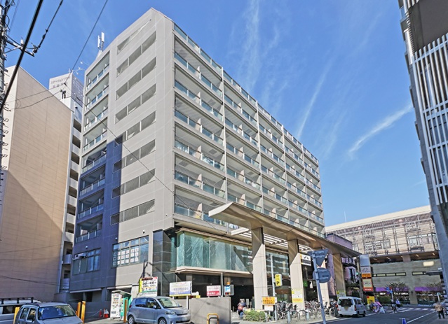 建物外観　駅2分にそびえたつ大型学生専用マンションです！