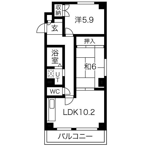 ＪＲ函館本線 稲積公園駅 徒歩10分 4階建 築31年の間取り写真