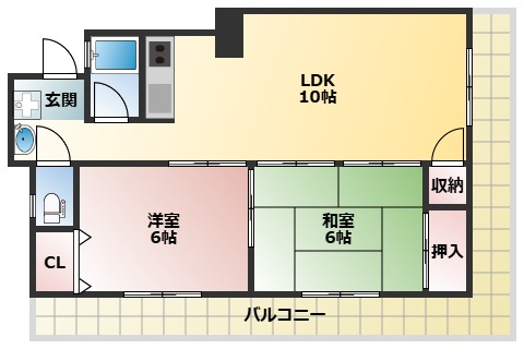文の里コーポの間取り写真