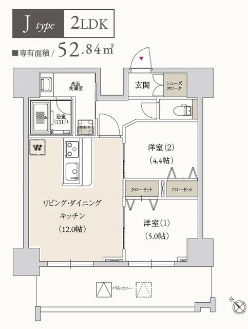都営大江戸線 月島駅 徒歩3分 10階建 築6年の間取り写真