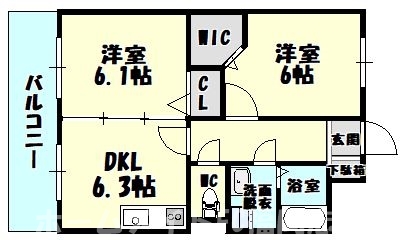 ＪＲ篠栗線 柚須駅 徒歩17分 8階建 築20年の間取り写真