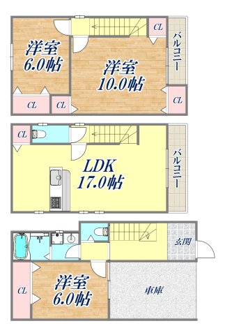 雲井通3丁目戸建の間取り写真
