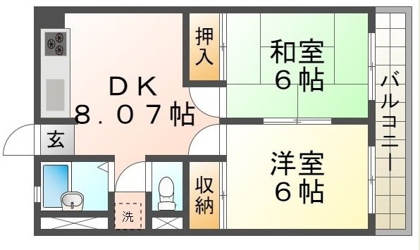 市隆ハイツ塚口の間取り写真