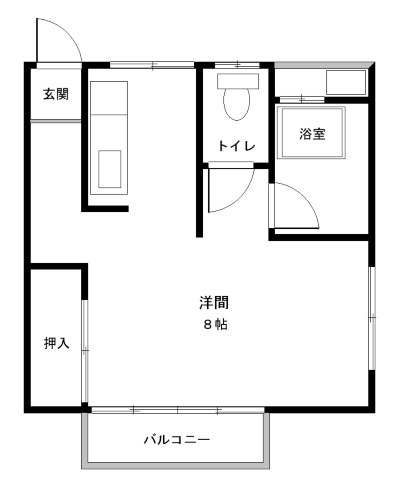 広島市安佐南区西原のアパートの間取り