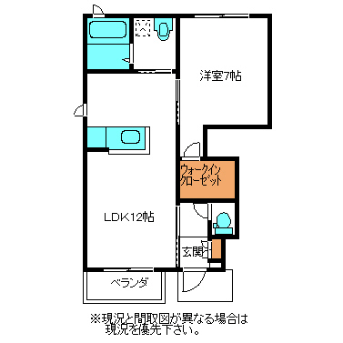 郡山市日和田町のアパートの間取り