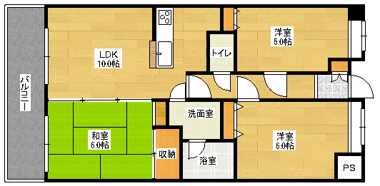 広島市安佐南区八木のマンションの間取り