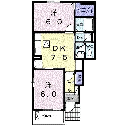 愛媛県新居浜市北内町１（アパート）の賃貸物件の間取り