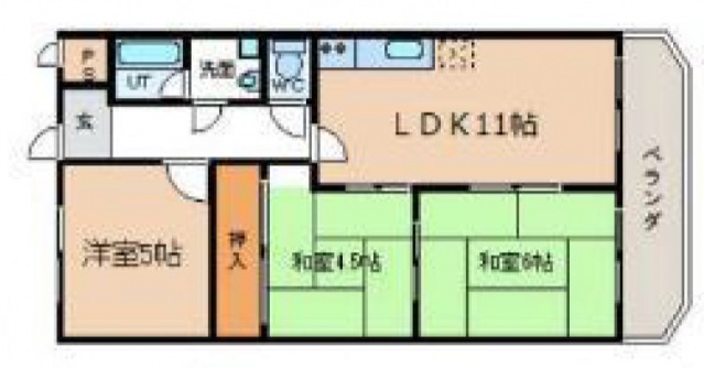 八尾市西木の本のマンションの間取り