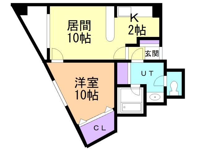 函館市谷地頭町のマンションの間取り