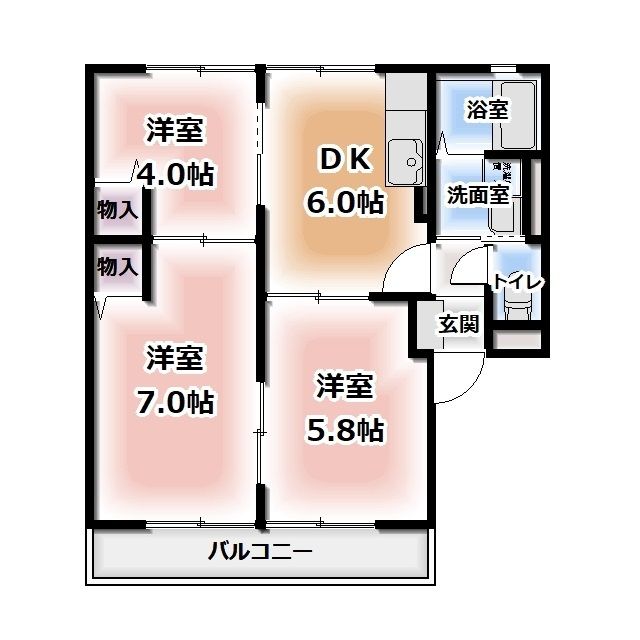 静岡市清水区鳥坂のアパートの間取り