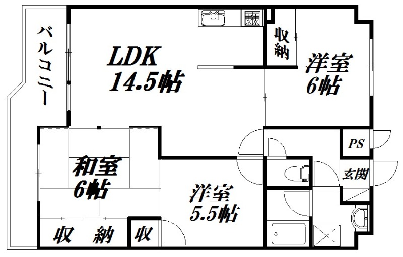 【浜松市中央区和合北のマンションの間取り】