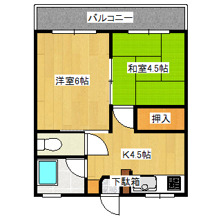 宝塚市伊孑志のマンションの間取り