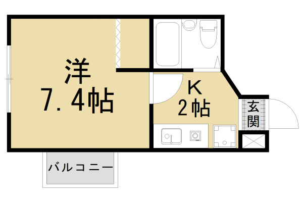 京都市山科区椥辻草海道町のマンションの間取り