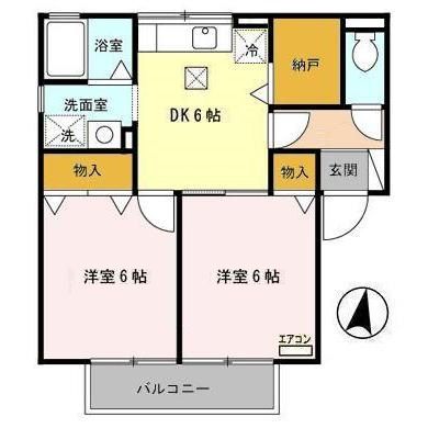 白石市鷹巣東のアパートの間取り