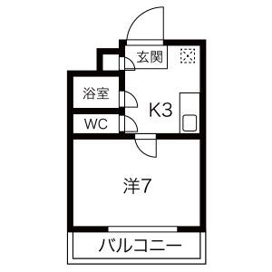 みくもハイツの間取り