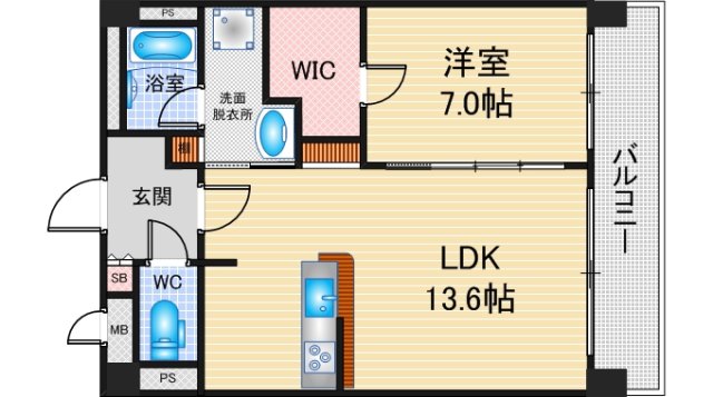 ミコノス亀が洞の間取り