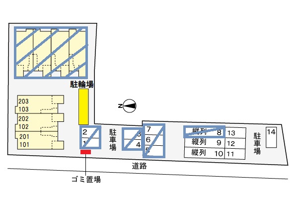 【大森アパートＡの駐車場】