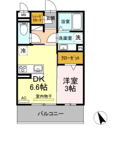 刈谷市南沖野町のアパートの間取り