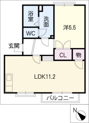 フレグランス砂田Ｂ棟の間取り