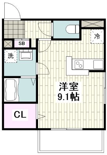 【平塚市老松町のアパートの間取り】