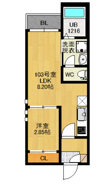 グランティック卸町の間取り